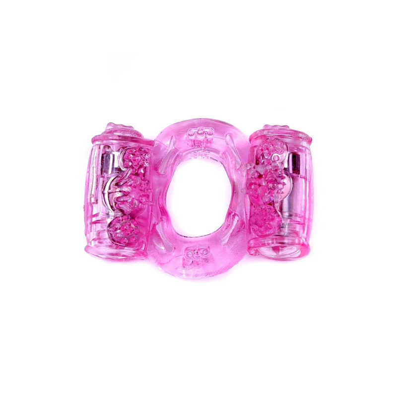 Ерекційне віброкольцо Boss Vibrating CockRing Double Pink
