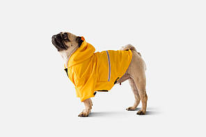Дощовик з капюшоном для собак Noblepet Moss Yellow, одяг для собак унісекс M-Short