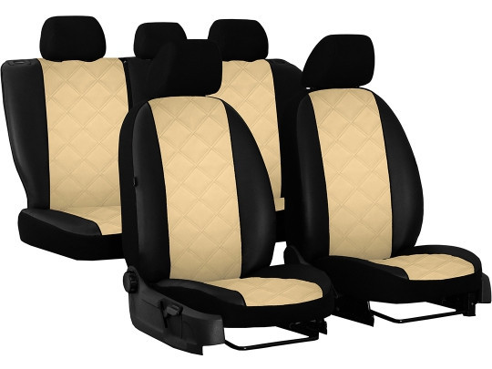 Авточехлы из экокожи Seat Cordoba (1993-2002) POK-TER ELIT Premium с бежевой вставкой z113-2024 - фото 1 - id-p1942409492