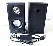 Музичні дротяні колонки для комп'ютера в дерев'яному виконанні 2.0 D-092, фото 3