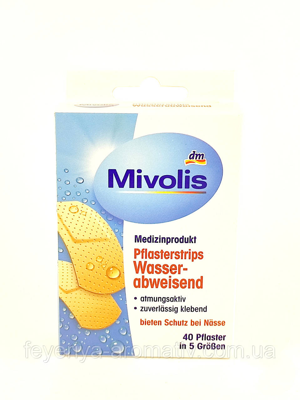 Пластирі водостійкі Mivolis Pflasterstrips Wasser-abweisend 40 шт 5 розмірів Німеччина, фото 1