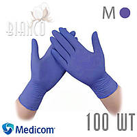 Перчатки Medicom Safe Touch нитриловые (100шт), Violet /Фиолетовый. Размер: M (1105-TG-C)