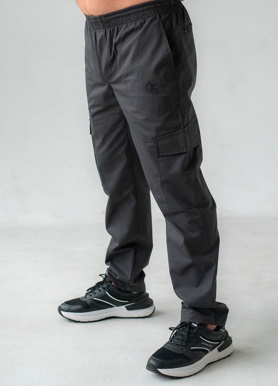 Штани карго (чорний, ріп-стоп, кишені) 44, фото 1