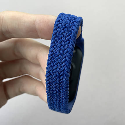 Ремінець для Xiaomi Mi Band 7 тканинний монобраслет 160mm розмір M ремінець на сяомі мі бенд 7 синій brd, фото 2