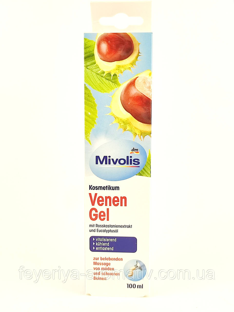 Гель проти варикозу з екстрактом каштана Mivolis Venen Gel 100 ml (Німеччина)