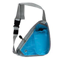 Туристическая сумка голубая со светоотражающей подкладкой и термокарманом