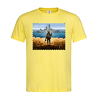 Желтая мужская/унисекс футболка Марка русский корабль (1-9-3-жовтий)