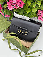 Сумка женская черная кожаная Gucci horsebit 1955 женская кожаная сумка гуччи