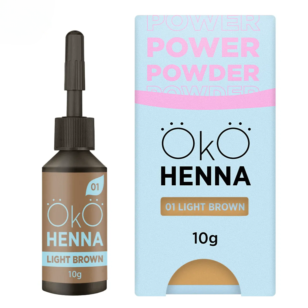 OKO Хна для брів Power Powder 01 Light brown, 10г (світло-коричнева)