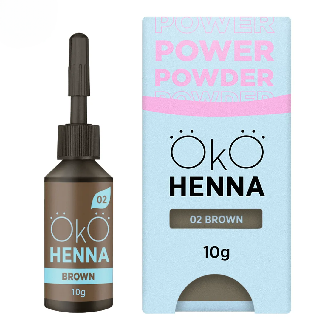 OKO Хна для брів Power Powder 02 Brown, 10г (коричнева)