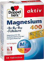 Витамины Доппельгерц Doppelherz Магний 400 B1 B6 B12 Magnesium.Германия