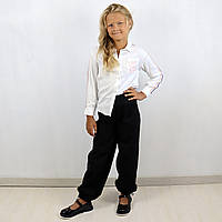 Черные брюки карго для девочки с двумя карманами тм BossKids размер 158 см