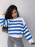 В'язаний светр жіночий у смужку із широкими рукавами (р. 42-46) 9043237, фото 2