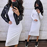 Базове плаття з трикотажу резинки завдовжки міді з довгим рукавом (р. 42-46) 9032318, фото 7