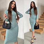 Базове плаття з трикотажу резинки завдовжки міді з довгим рукавом (р. 42-46) 9032318, фото 9