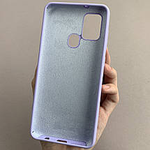 Чохол для Samsung Galaxy A21s силікон кейс чохол з мікрофіброю на телефон самсунг а21с бузковий r4e, фото 3