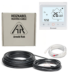 Нагрівальний кабель Arnold Rak EС 15 вт/м (Ø 3 мм ) з терморегулятором Еcoset 603H WIFI