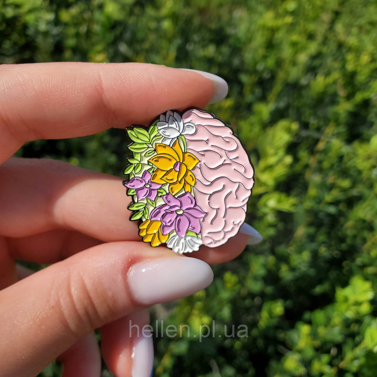 Медична брошка "Квітковий мозок 2"