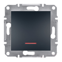 Кнопочный 1-кл. выкл. с подсветкой Schneider Asfora Антрацит EPH1600171
