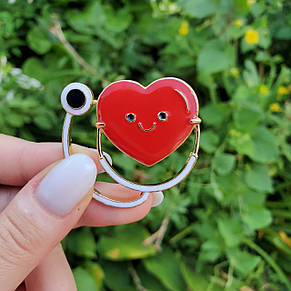 Медична брошка "Серце - смайлик ", фото 2