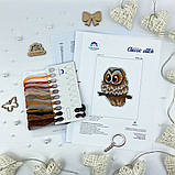 Брелок для вишивки хрестиком на пластиковій канві VOLOSHKA Сова VPCK_003, фото 2