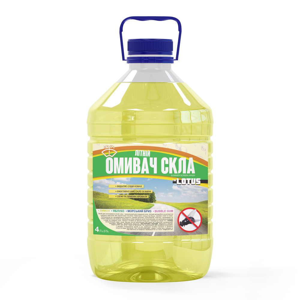 Омивач скла Літній "Лимон" Lotus 4 л, фото 1