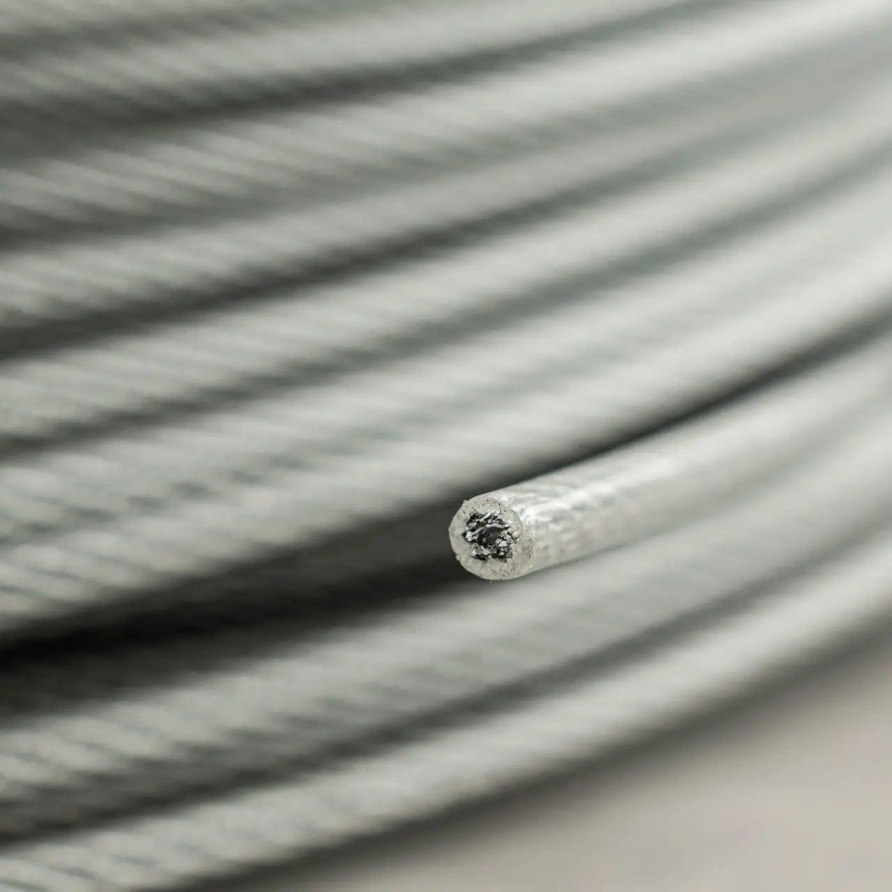 Трос 1/2 стальной в оплетке ПВХ DIN 3055 оцинкованный (1м) (ID ...