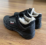 Чоловічі зимові кросівки чорні хутряні теплі прошиті львівські (код 5432), фото 3