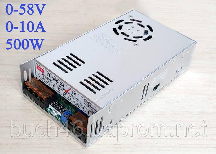 Регулируемый блок питания 0-58V 0-10A 500W Cooltu CL-500-24 с экраном ...
