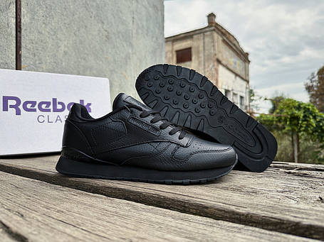 Чоловічі кросівки Reebok Classic Black чорні, фото 1