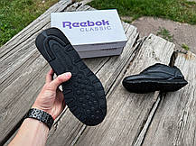Чоловічі кросівки Reebok Classic Black чорні, фото 6