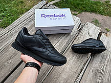 Чоловічі кросівки Reebok Classic Black чорні, фото 4