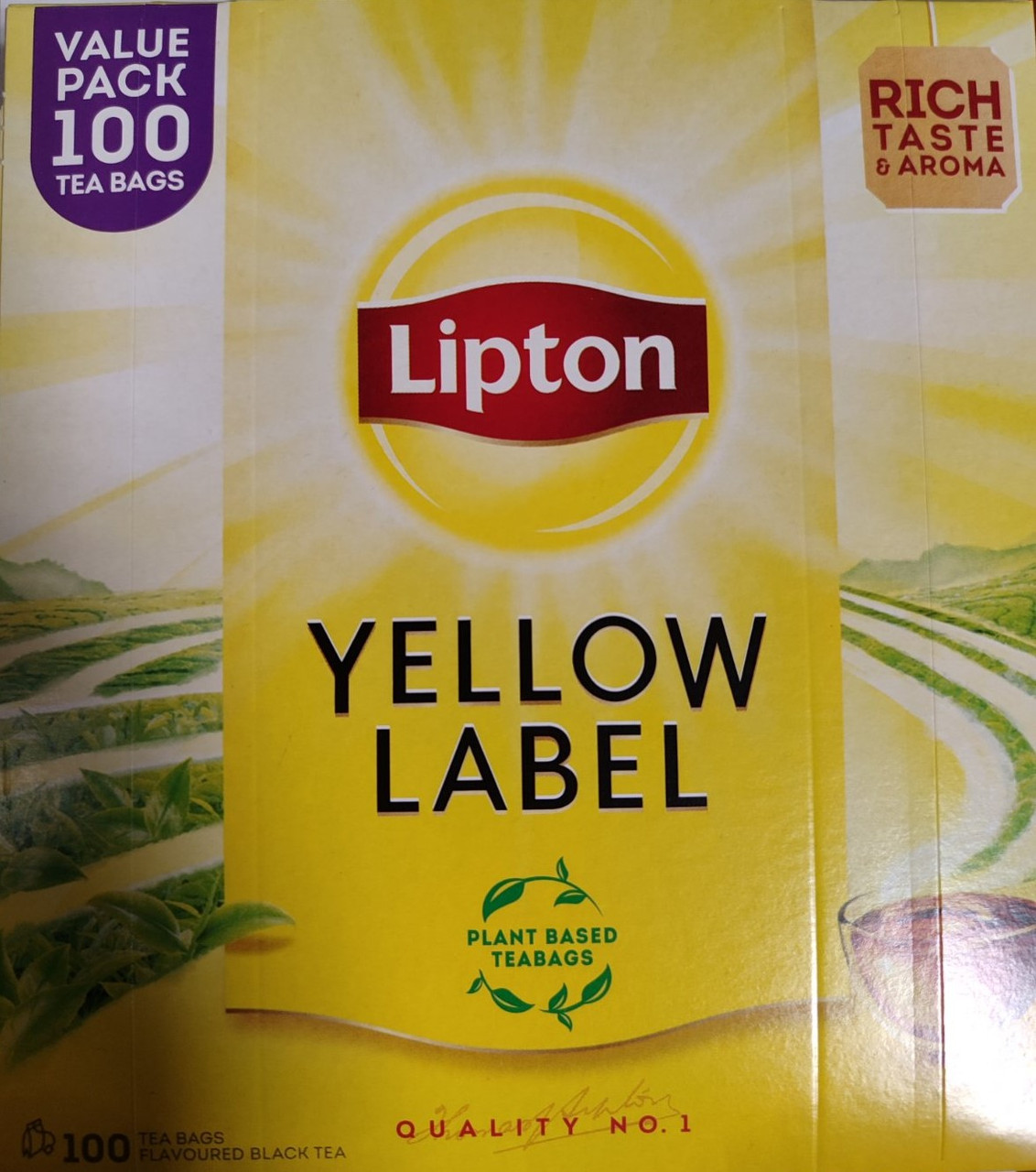 Чай чорний пакетований Lipton Yellow Label 100 пакетиків
