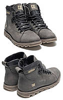Мужские зимние кожаные ботинки CAT Expensive Grey, Сапоги, кроссовки мужские зимние, спортивные ботинки Серые