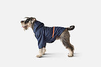 Дождевик с капюшоном для собак Noblepet Moss Blue, одежда для собак унисекс