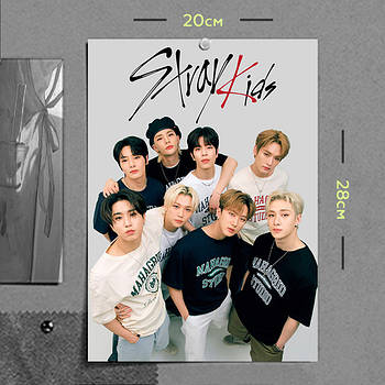 "Стрей Кідс / Stray Kids" плакат (постер) розміром А4 (20х28см)