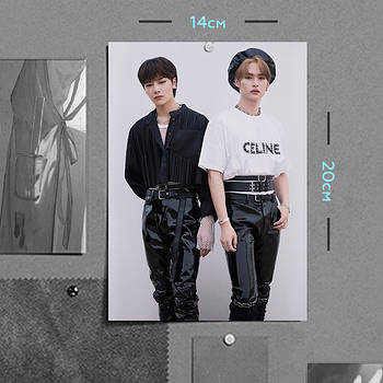 "Ян Чон Ін і Лі Ноу (Стрей Кідс / Stray Kids)" плакат (постер) розміром А5 (14х20см)
