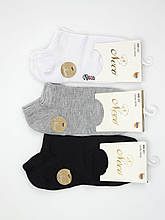 Жіночі ультра-короткі шкарпетки Neco, modal нитка, літні однотонні, розмір 35-38, 12 пар/уп. темний мікс