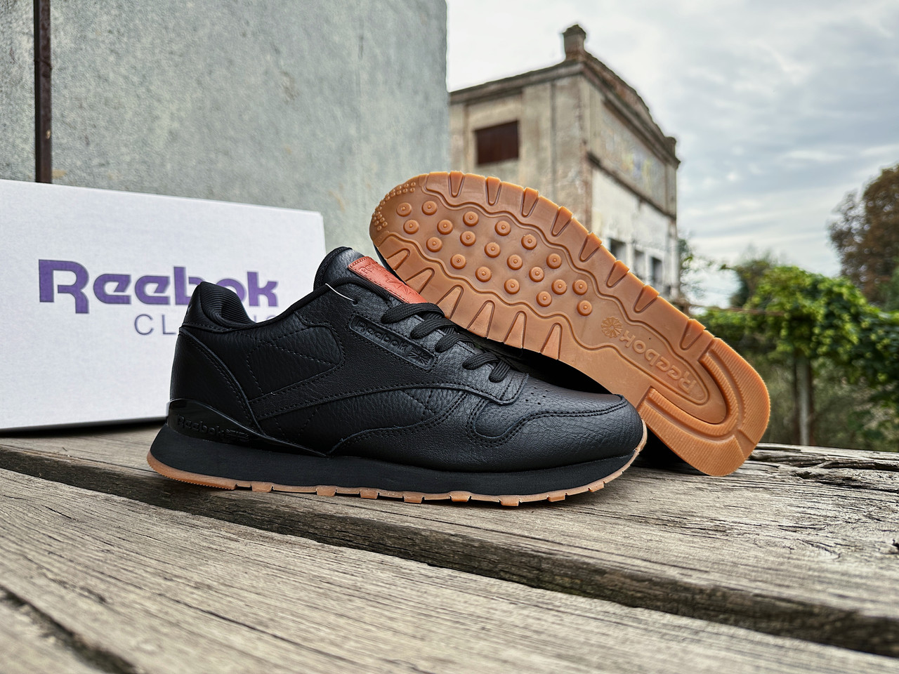Чоловічі кросівки Reebok Classic Black Brown чорні з коричневим
