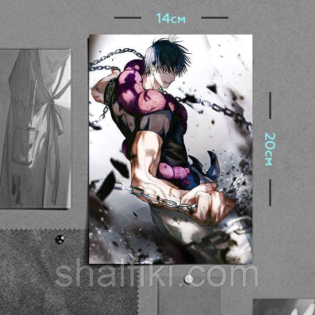 "Фушігуро Тодзі (Магічна битва / Jujutsu kaisen)" плакат (постер) розміром А5 (14х20см)
