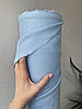 Небесно-блакитна сорочково-платтєва лляна тканина, 100% льон, колір 1305/185, фото 2