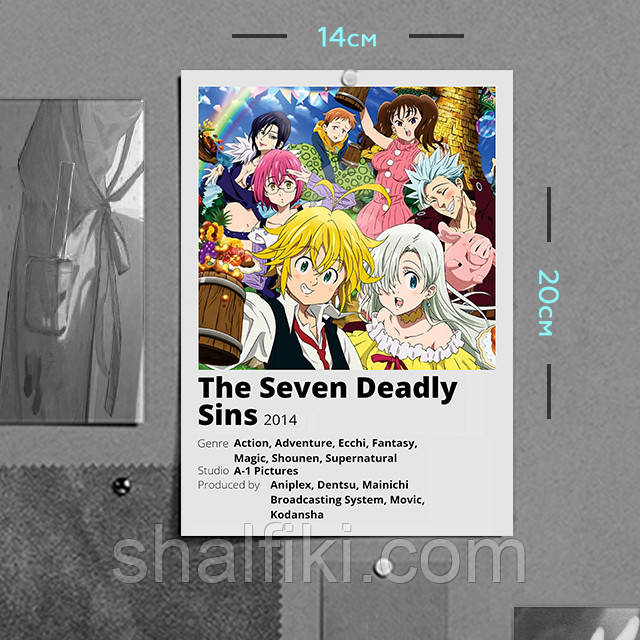 "Сім смертних гріхів / Seven deadly sins" плакат (постер) розміром А5 (14х20см)
