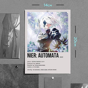 "Йорха 2B (Ніер: Автомата Вер.1.1a / NieR: Automata Ver 1.1a)" плакат (постер) розміром А5 (14х20см)
