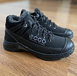 Чоловічі зимові кросівки чорні нубукові теплі хутряні прошиті львівські (код 7632), фото 5