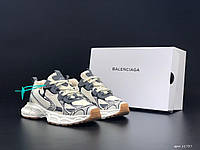 Balenciaga женские осень/весна/лето бежевые кроссовки на шнурках.Демисезонные женские текстильные кроссы