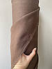 Коричнева сорочково-платтєва натуральна лляна тканина, колір  551/708, фото 2
