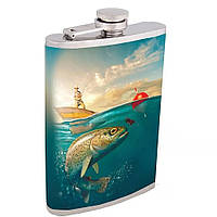 Фляга из нержавеющей стали Рыба и рыбак Hip Flask 266ml