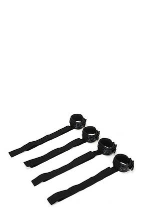 Набір бдсм для ліжка WHIPSMART DIAMOND BED RESTRAIN KIT BLACK, фото 1
