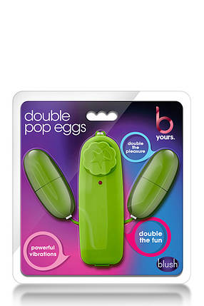 T330763 подвійне віброяйце B yours DOUBLE POP EGGS LIME, Зелений, фото 3