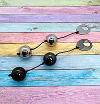 Металеві вагінальні кульки DOMINO METALLIC BALLS, SILVER, фото 4